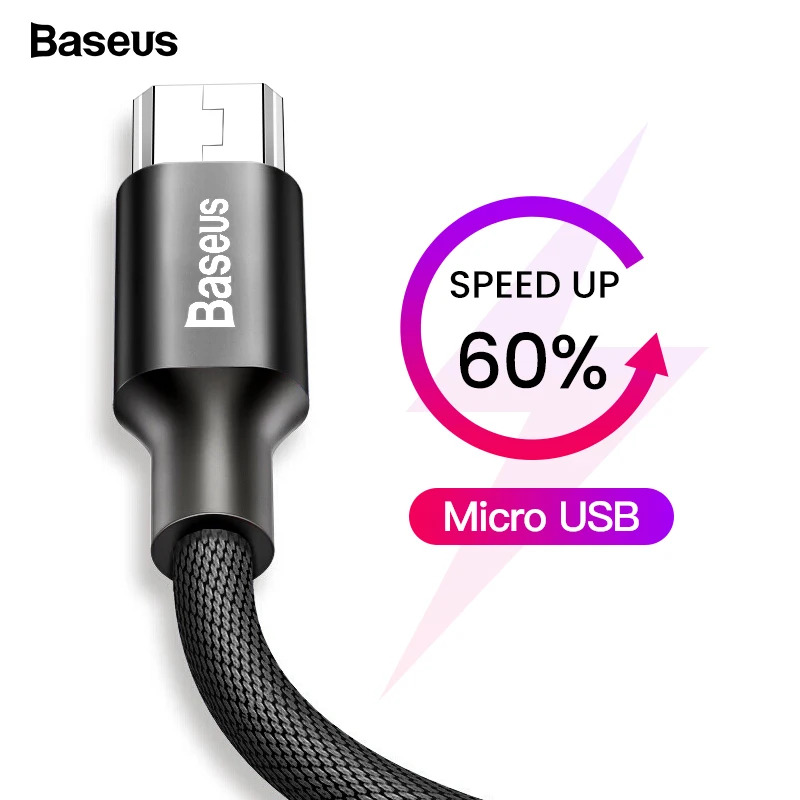 Baseus Micro USB Cable Fast Charging Microusb Charger Cable For Samsung A7 2018 Xiaomi Redmi Note 5 Android Mobile Phone Cables