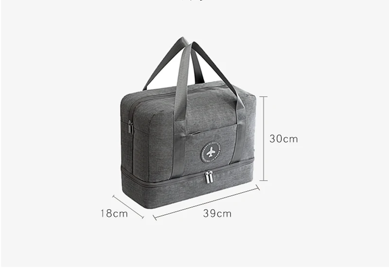 New Cationic Fabric Waterproof Travel Bag Large Capacity Double Layer Beach Bag Portable Duffle Bags Packing Cube Weekend Bags