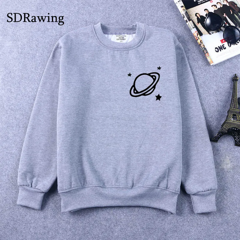 Planet Print Drop Shoulder Women multiple colour sweatshirt 2018 Spring Autumn Ladies Full Sleeve Sweatshi Planet Print Drop Shoulder Women multiple colour sweatshirt 2018 Spring Autumn Ladies Full Sleeve Sweatshi