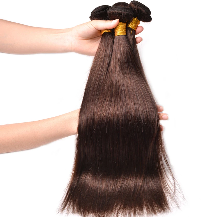 #2 Color Straight Hair Brazilian Hair Weave Bundles 100% Human Hair 3 Bundles ALIPOP NonRemy Human Hair Extensions Double Weft (5)