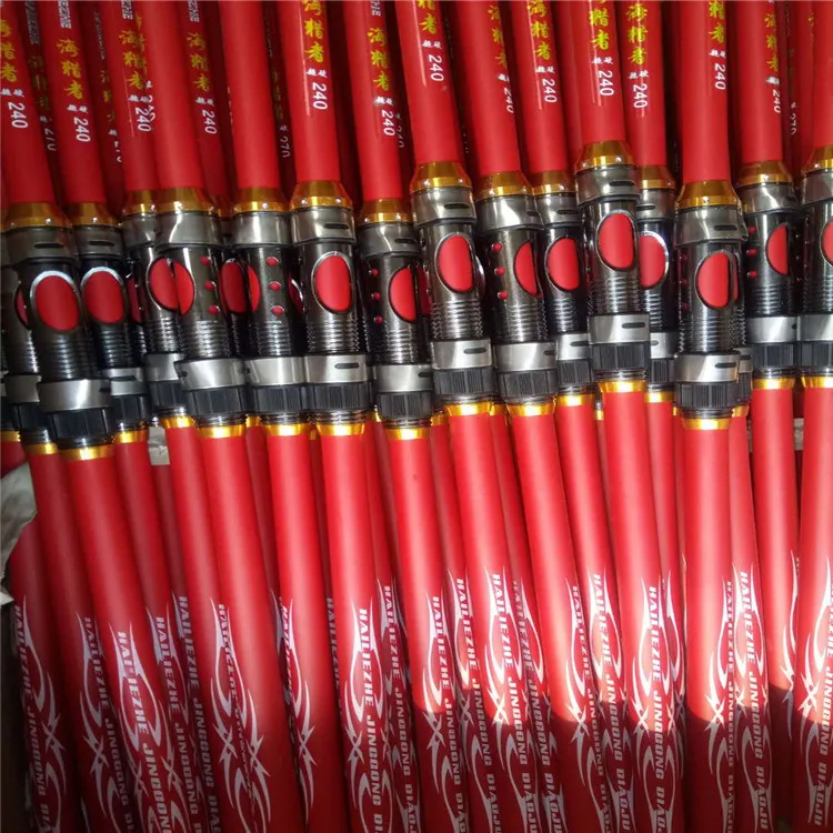 Fibra de Vidro Vara de Pesca Haste de Giro Telescópica 3.0 3.6 Frp Ultra Leve Pólo Mão 2.1 m 2.4 2.7 14 Fibra de vidro telescópica Vara De Pesca