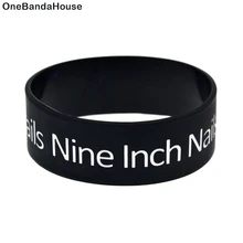 OBH 2 шт черный гравированный Nine Inch гвозди силиконовый резиновый браслет
