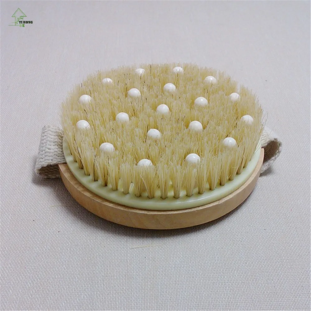 YI HONG Wood Bath brush Shower Bristle Brushes Massage Body Brush with