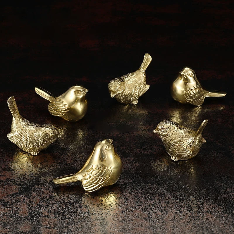 

Handmade Creative Sketch Sculpture Copper Bird Ornaments Pure Copper Metal Decoration Office Home Living Room Crafts