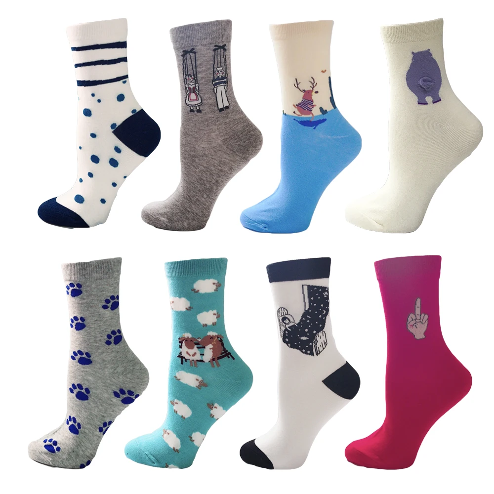 YEADU 21 Colors Happy Cute Funny Sock Animal Food Cartoon Colorful