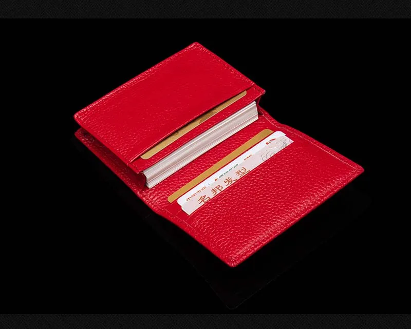 New Genuine Leather Unisex Business Card Holder Wallet Bank Credit Card Case ID Holders Women cardholder porte carte
