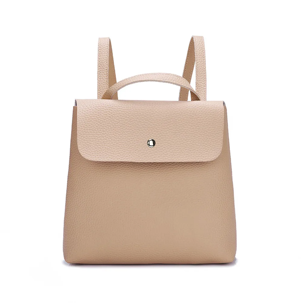 

Fshion Women Girl Pure Color Leather Mini School Bag Backpack Shoulder Bag