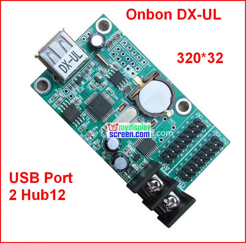 Onbon DX-UL, usb порт управления размер 320*32, поддержка 2 HUB12, дешевый монохромный, один цвет p10 led панель управления
