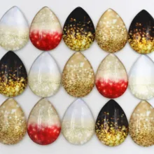 10 шт./лот 18x25 мм микс ручной работы фото стекло капля стиль кабошоны узор куполообразные ювелирные изделия аксессуары поставки(D6-02