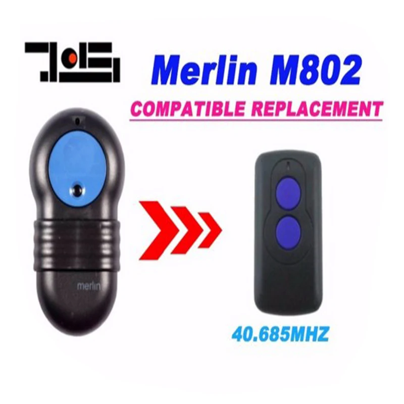 

2pcs Merlin Replacement Garage Door HandTransmitter M802 DIP SWITHCHES 40.685MHz