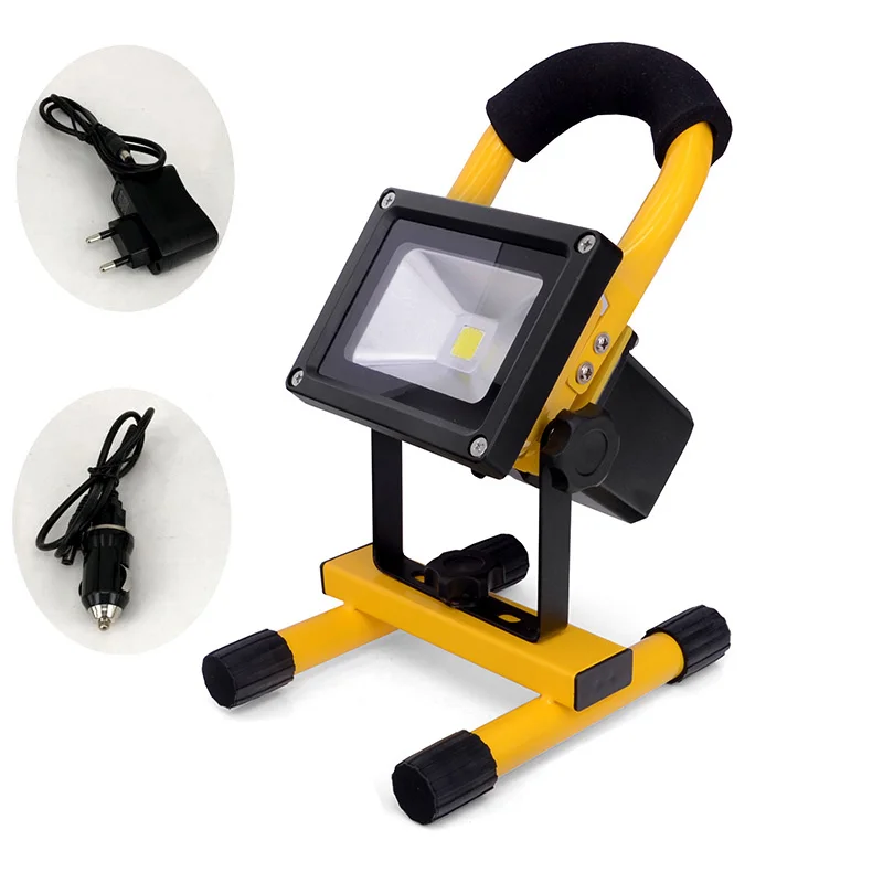 

2016 Best portable floodlight Led Outdoor 10w Rechargeable light IP65 Waterproof For outside Camping with charger