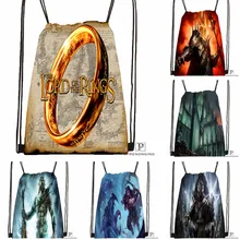 Custom the Lord of the Rings Drawstring Backpack Bag Cute Daypack Kids Satchel (Black Back) 31x40cm#180531-03-41