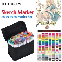 TOUCHNEW 30/40/60/80 Цвета художник Dual Head Art маркеры для эскизов Набор для Manga маркер школа рисования маркером Дизайн кисть