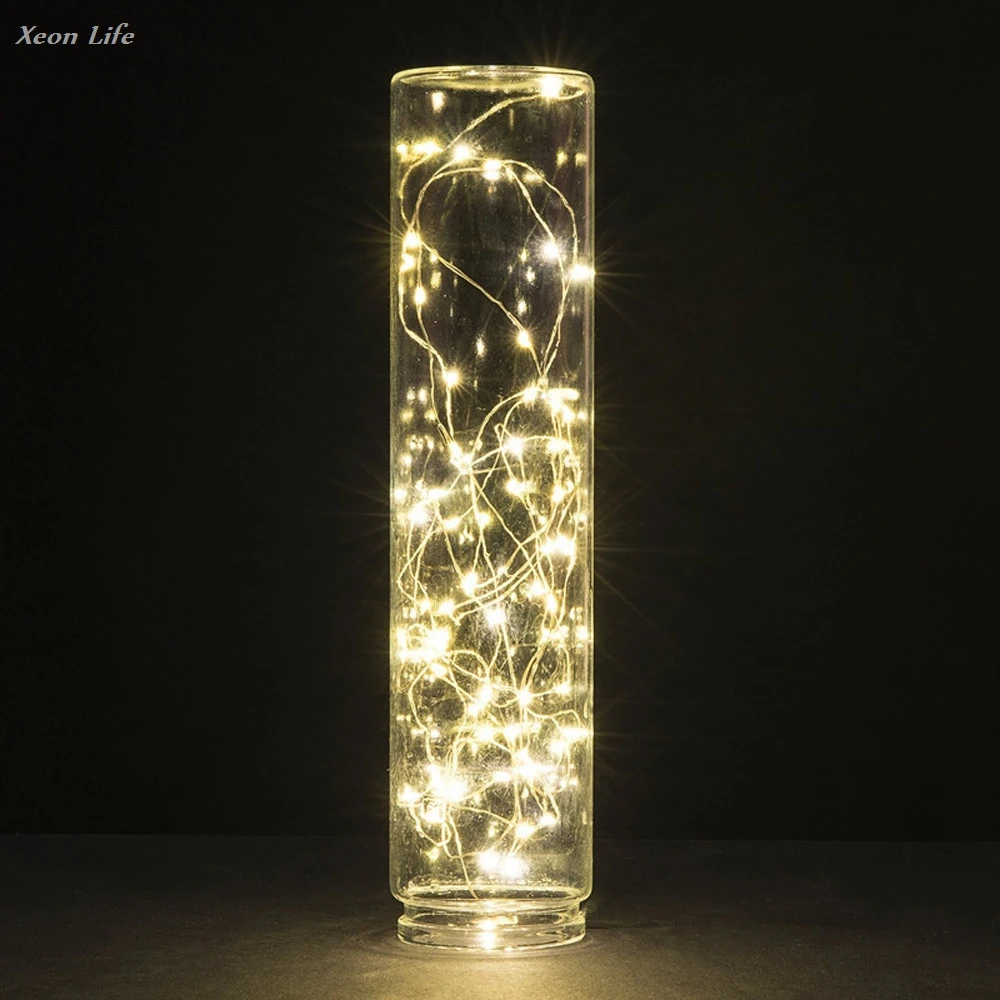 

2M 20LED Button Cell Powered Silver Copper Wire Mini Fairy String Lights New Christmas Halloween Lighting