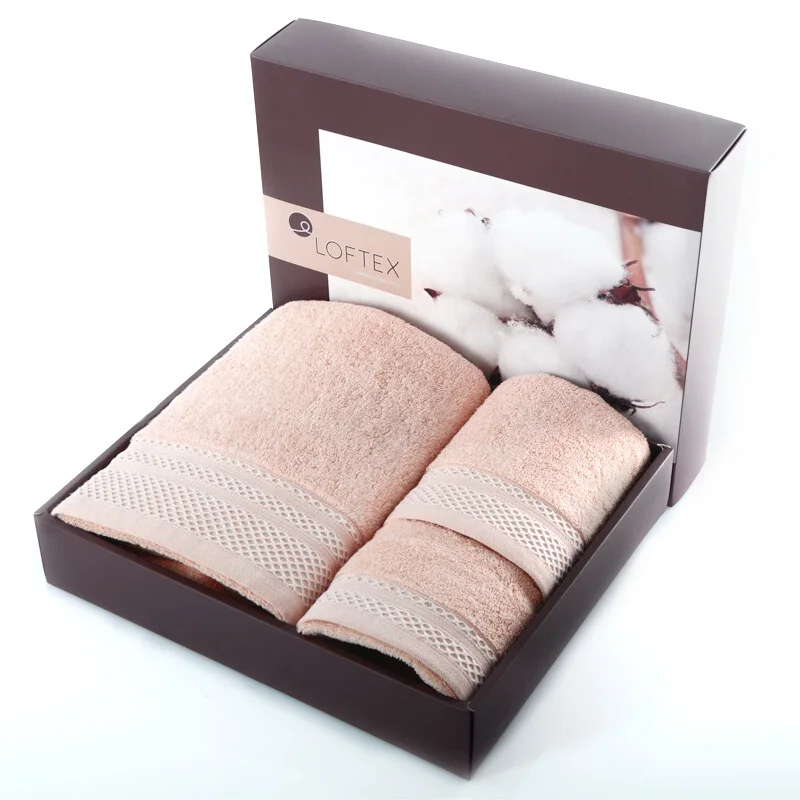 

100% Cotton Soft Plain Color Solid Color Super Absorbent Bathroom Set Square Scarf Face Towel Bath Towel Three-piece Gift Box