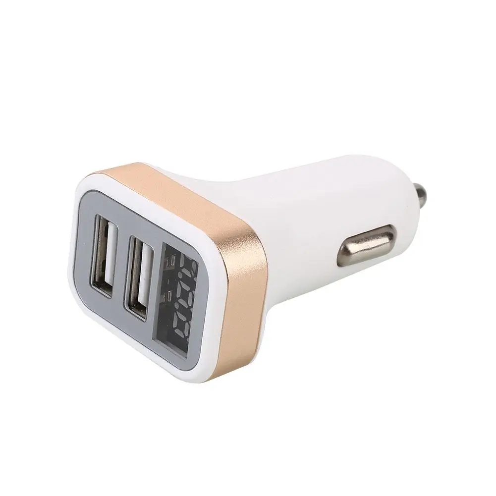 

Car Cigarette Lighter Plug Dual USB Socket Power Adapter With Display Screen