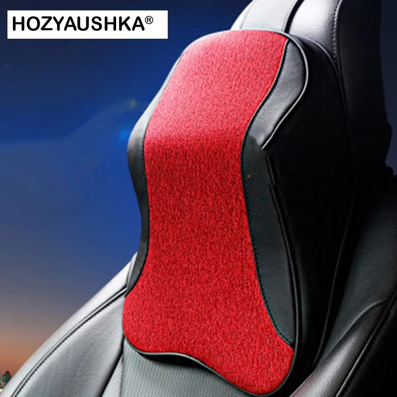 

Car leather shoulder neck Headrest car Memory cotton In car seat pillow Car neck pillow Interior goods