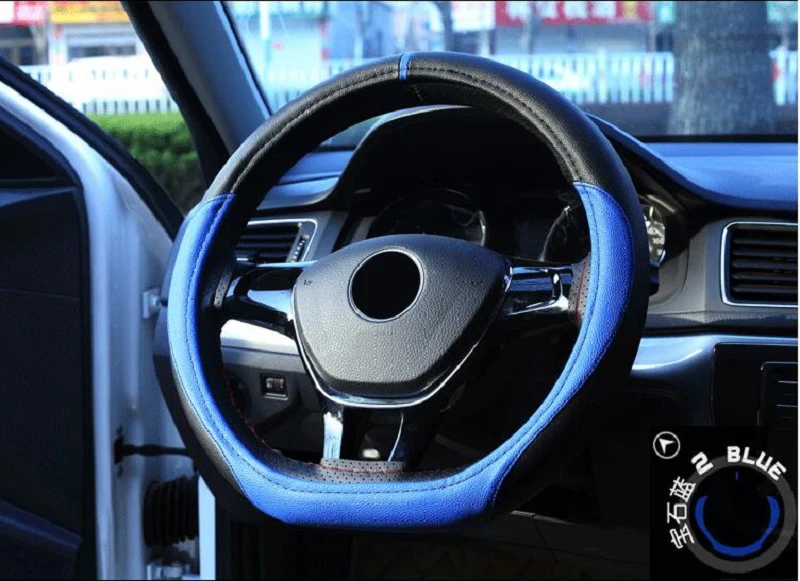 Кожаный D кольцо 38 см спортивный гоночный чехол на руль автомобиля Стайлинг Универсальный фитинг
