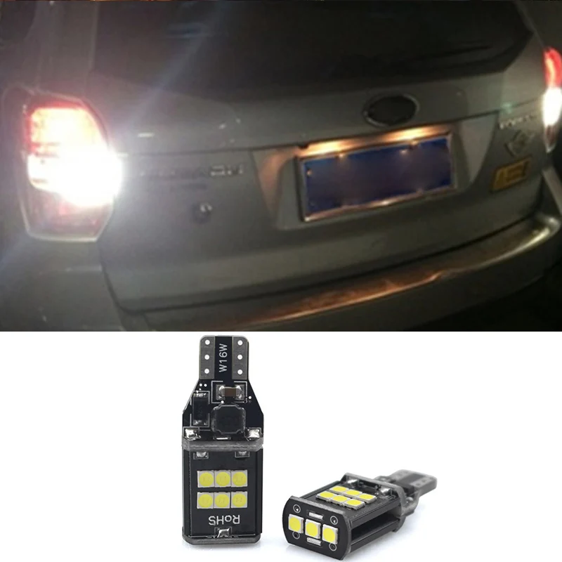 2Pcs White T15 W16W LED Car Backup Reverse Light Bulb Car Styling for