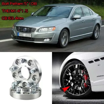 

4pcs 1" Wheel Spacers Adapters 5 Lug 5x4.25"/5x108-14x1.5 Studs For Volvo S80 2006+/V 60 2012+