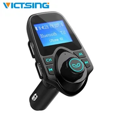 Автомобильный MP3-плеер VicTsing, fm-передатчик, беспроводной радиоприемник, аудио адаптер с экраном 1,44 дюйма и слотом для карт TF и USB, автомобильный аудио