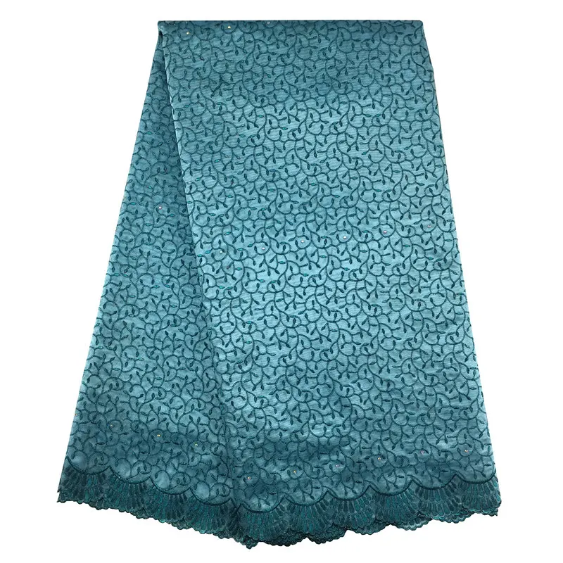 

Lemon korean african lace fabrics quality double organza lace with rhinestones 002 5yards 100% Embroidery French Lace for Party