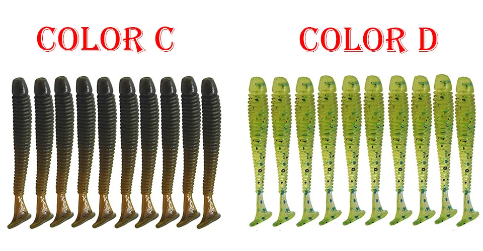 Proleurre 10 шт./лот 50 мм 0,7 г Мягкие резиновые приманки Приманка блесна воблер мягкие червь Карп искусственные приманки рыбалка силиконовые Swimbait