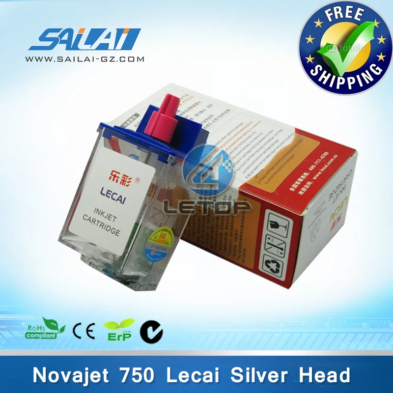 

Free shipping!! 5 pcs/lot!! 100% Original 208 lecai printhead novajet 750 inkjet printer ink cartridge(Silver)