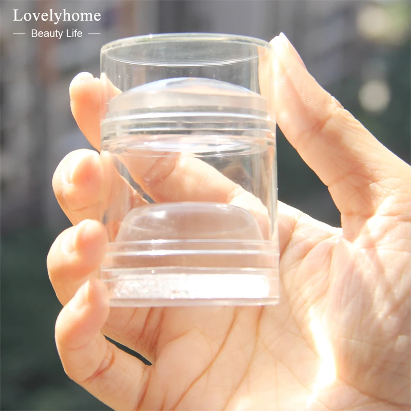 

Big 2 Size Stamper Head With Diamond Base Nail Art Silicone Stamping Kit Nails Jelly Clear Stamp Plate Tool