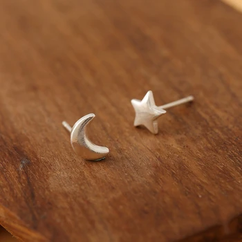 

Fashion Silver Color Moon Star Earrings For Women Christmas Gifts Girls Earrings Luxury Brand Jewelry Pendientes Brincos