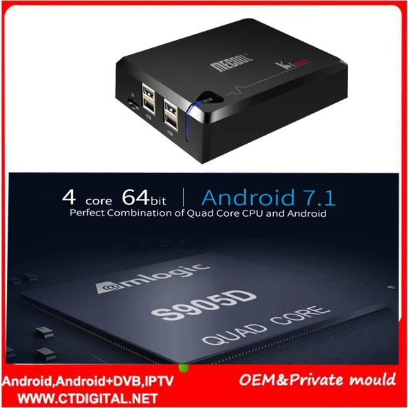 

MECOOL Ki Pro 5pcs DVB S2+DVB T2/C Android 7.1 TV Box Amlogic S905D Quad core DDR4 2G 16G 2.4G/5G WiFi H.265 UHD 4K Media Player