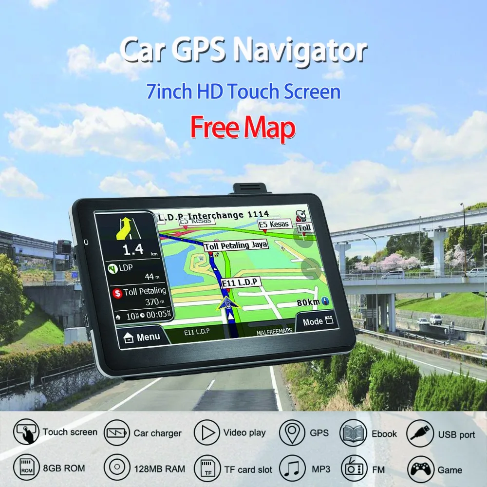 【USA Seller】7/" HD Touch Screen CAR TRUCK 8GB GPS Navigation Navigator SAT NAV