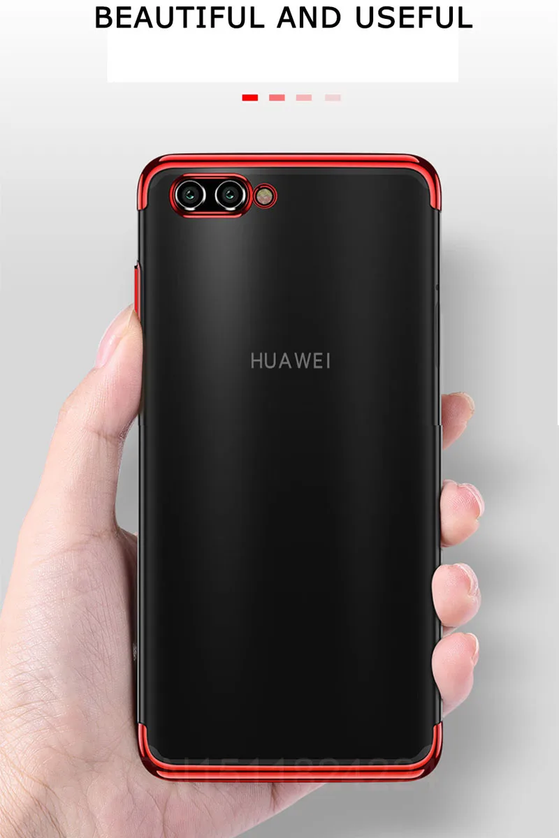 Soft Silicone For huawei p smart Case Slim plating transparent Protective Back cases For Huawei
