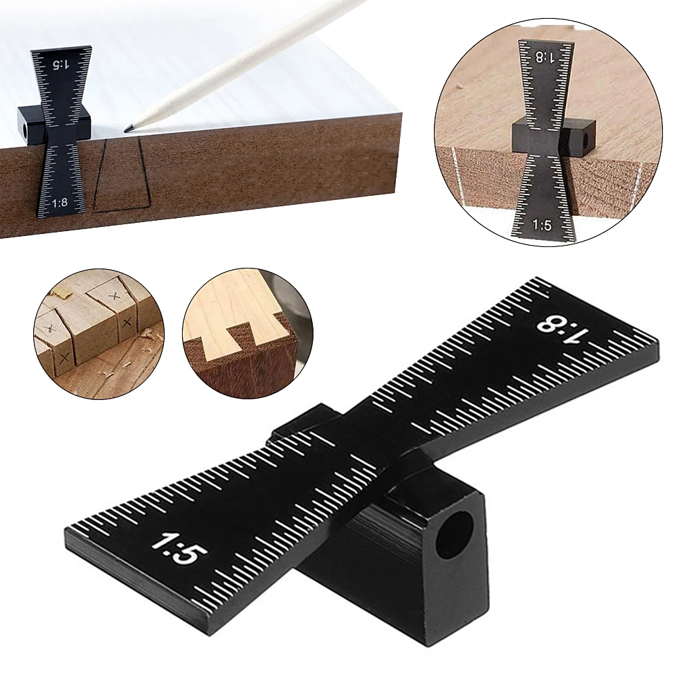 

Dovetail Jig Guide Marker Aluminum Alloy Scriber Honing Guage Slopes Router Wood Joints Table Saw Woodworking Tool 3