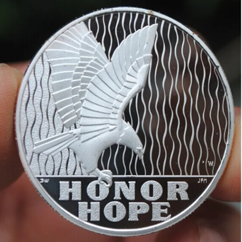 Значок с надписью always rembemer honor hope 2001 2011 911 серебряным покрытием 40 мм сувенирная