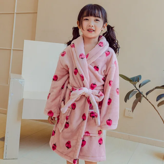 Children's Robes for 4 10 Years Baby Kids Pajamas Boys Girls Cartoon