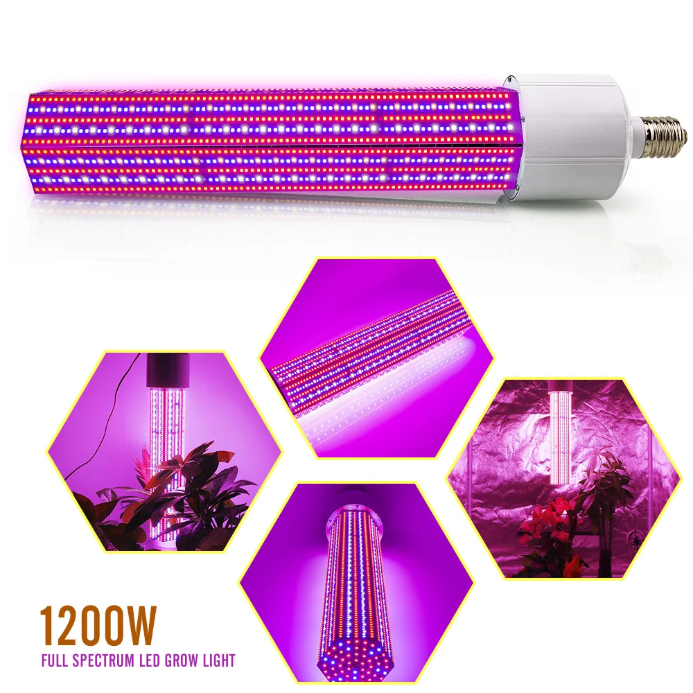 E40 1200W LED Grow Light Corn Bulb Full Spectrum Led Plant Lamp for flower hydroponics indoor