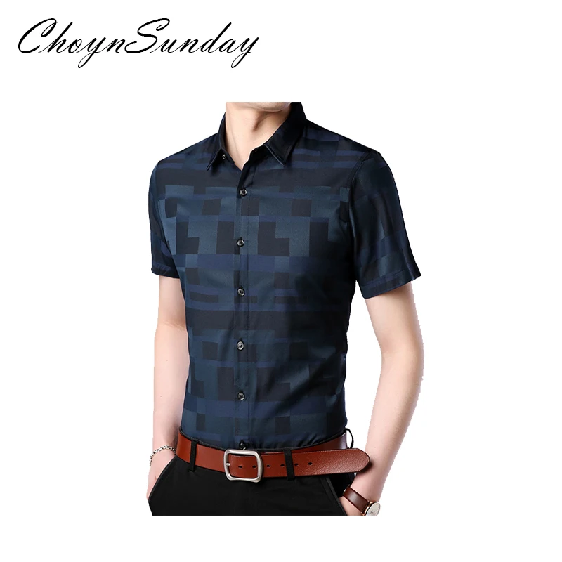 Мужская футболка в клетку ChoynSunday тонкая Повседневная Корейском стиле с