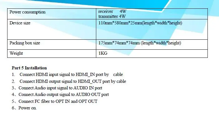 Мини Тип HDMI несжатый к оптоволоконному трансивер+ 1Ch экспедитор аудио, 1080 p, евро зарядка с 3g, SM, SX, BIDI, 10 км, LC SFP
