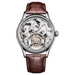 Бренд Luxruy мужские наручные часы высокого класса Tourbillon 24 К золото мужские непромокаемые часы автоматические механические часы Relojes Hombre