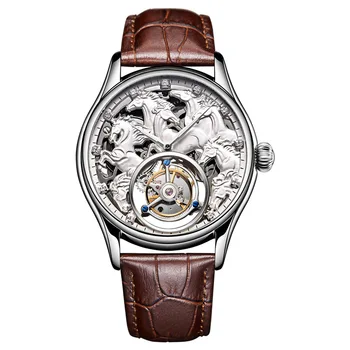 

Brand Luxruy Men Wristwatch High-end Tourbillon 24K Gold Men's Waterproof Watch Automatic Mechanical Watch Relojes Hombre Gift