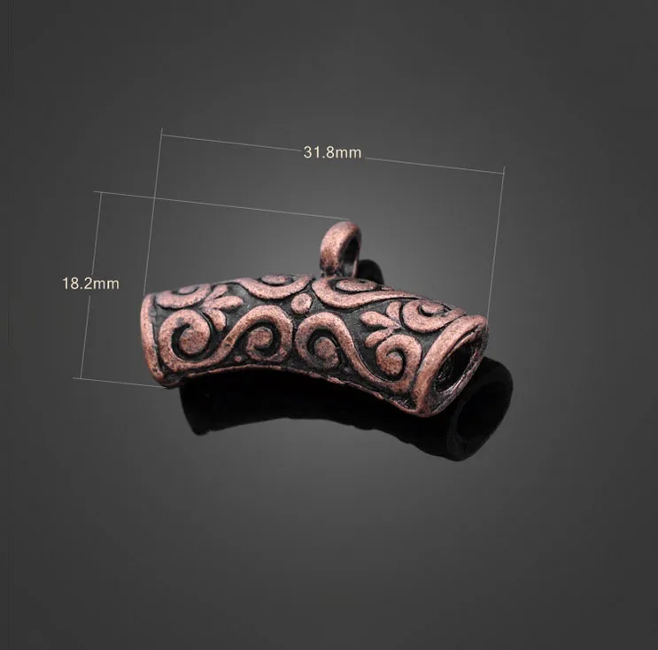 50pcs Antique Copper Pattern Elbow Charms Pendants DIY Jewelry Findings