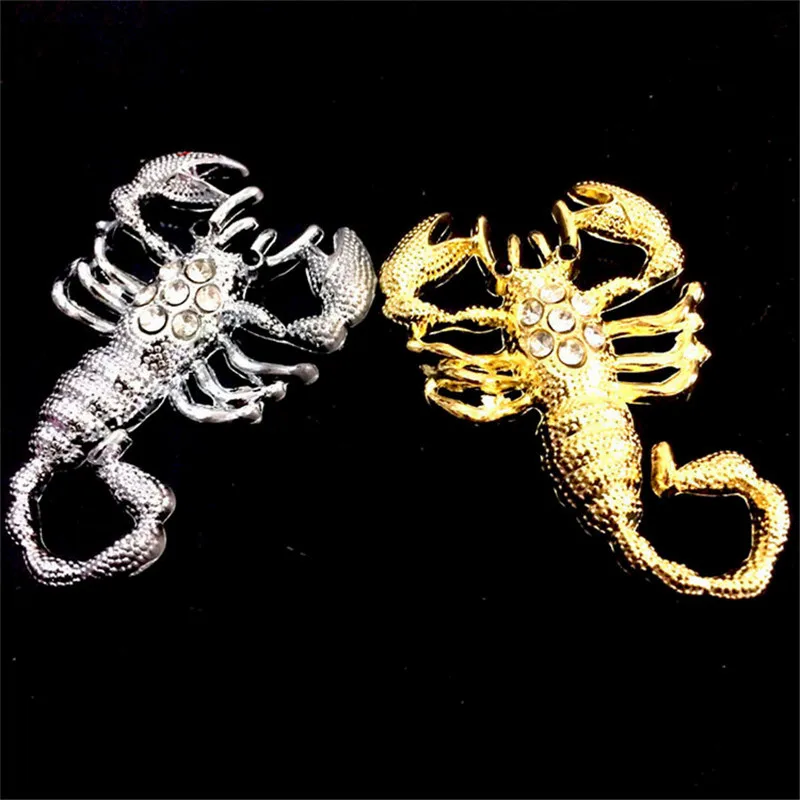 

3D Alloy Diamonds Scorpio Shield Shape Badge car Sticker for bmw benz audi toyota mazda kia skoda Alfa Romeo vw car styling