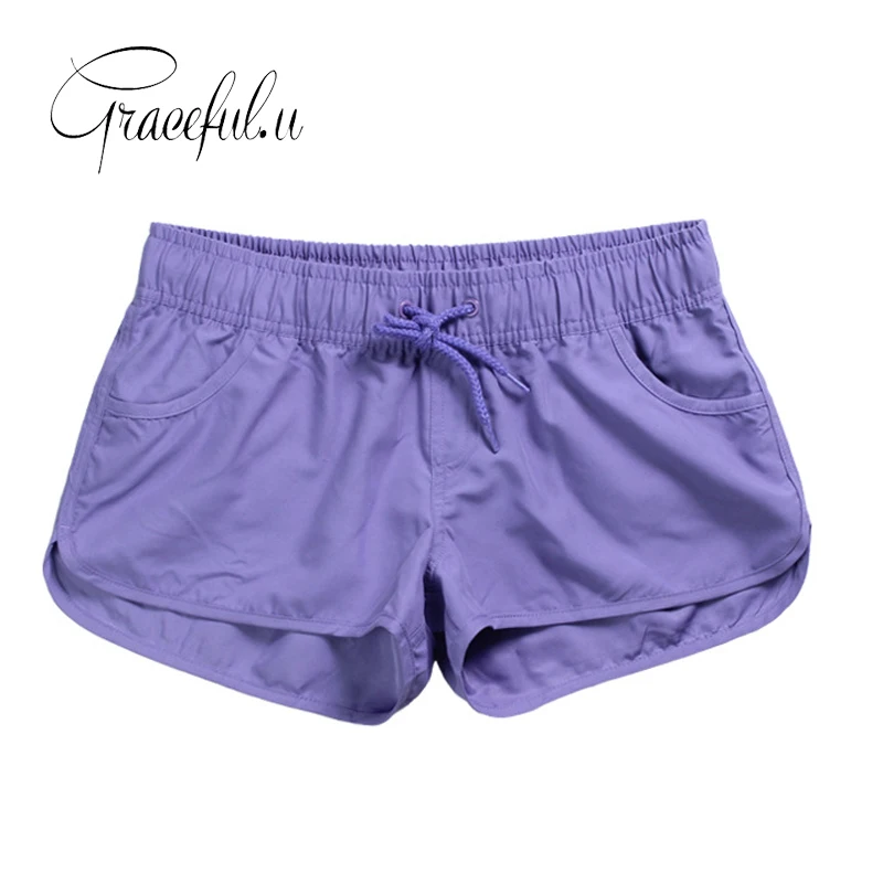 

2019 New Women Swim Short Solid Color Quick Dry Womens Swimming Shorts Beach Sportswear Board Shorts Swimsuit Women's Trunks