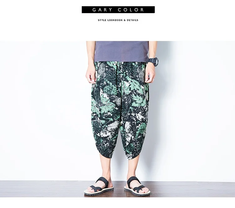 KUANGNAN укороченные Мужские штаны для бега, Японская уличная одежда для бега, Мужские штаны в стиле хип-хоп, спортивные штаны, мужские брюки, весна - Цвет: Three