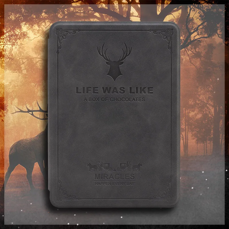 Silver grey GAUGGER ультратонкий умный чехол из искусственной кожи для Amazon New Kindle Paperwhite 4 10th Generation - Цвет: Silver grey