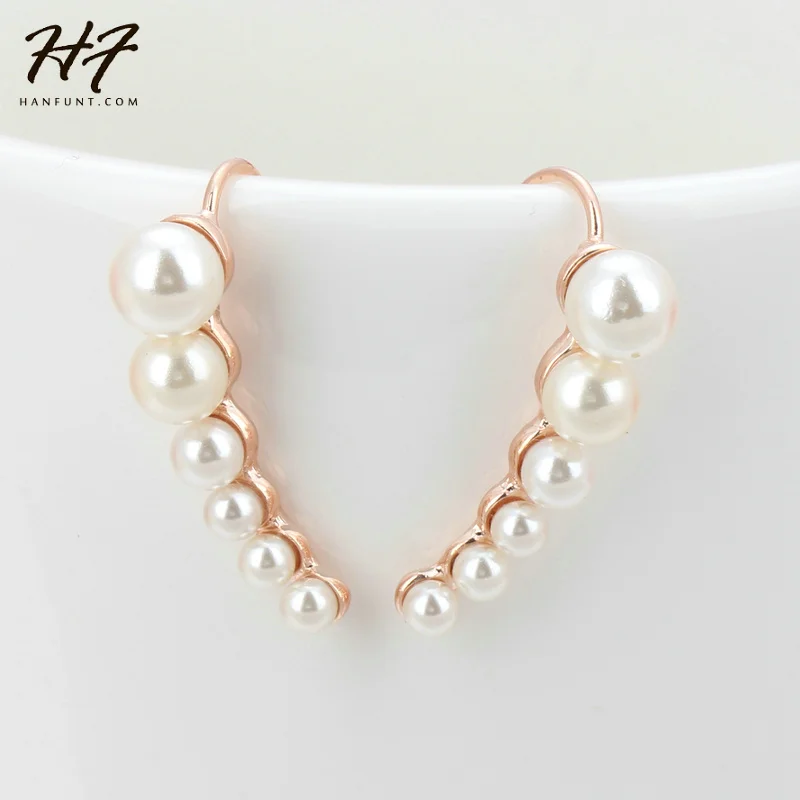 Женские серьги каффы в форме гороха с жемчугом|pearl rose|earrings stylestyle earrings |