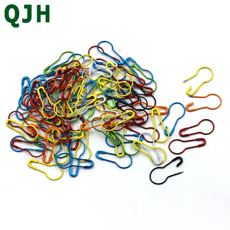 

100pcs/pack Multicolor safety pins Colored Baking paint Metal Gourd pins DIY Sewing Tools Accessory practical Marking pin RX167