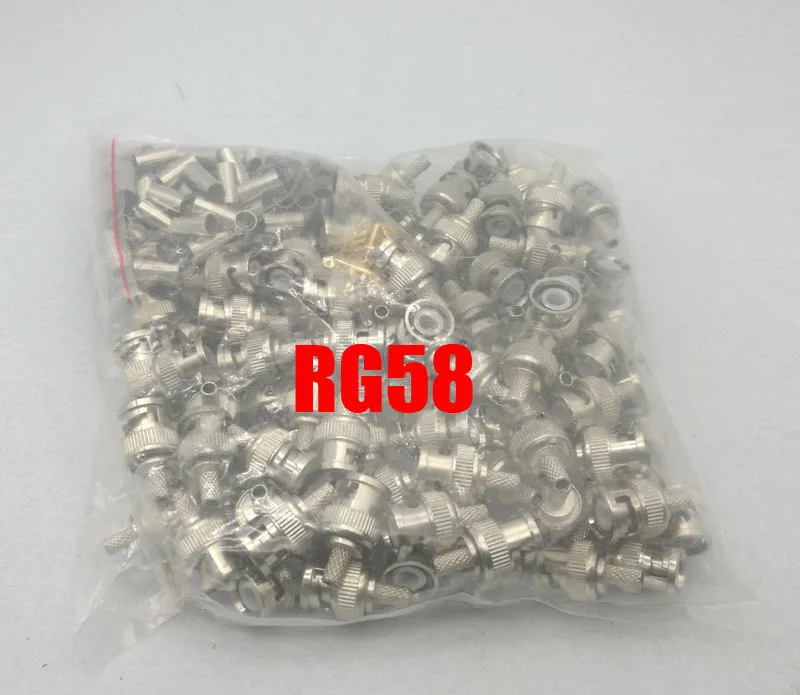 Free shipping 100PCS/Lot BNC male crimp plug for 75-3 RG58 coaxial cable, RG58 BNC Connector 3-piece crimp connector plugs RG58 Free shipping 100PCS/Lot BNC male crimp plug for 75-3 RG58 coaxial cable, RG58 BNC Connector 3-piece crimp connector plugs RG58