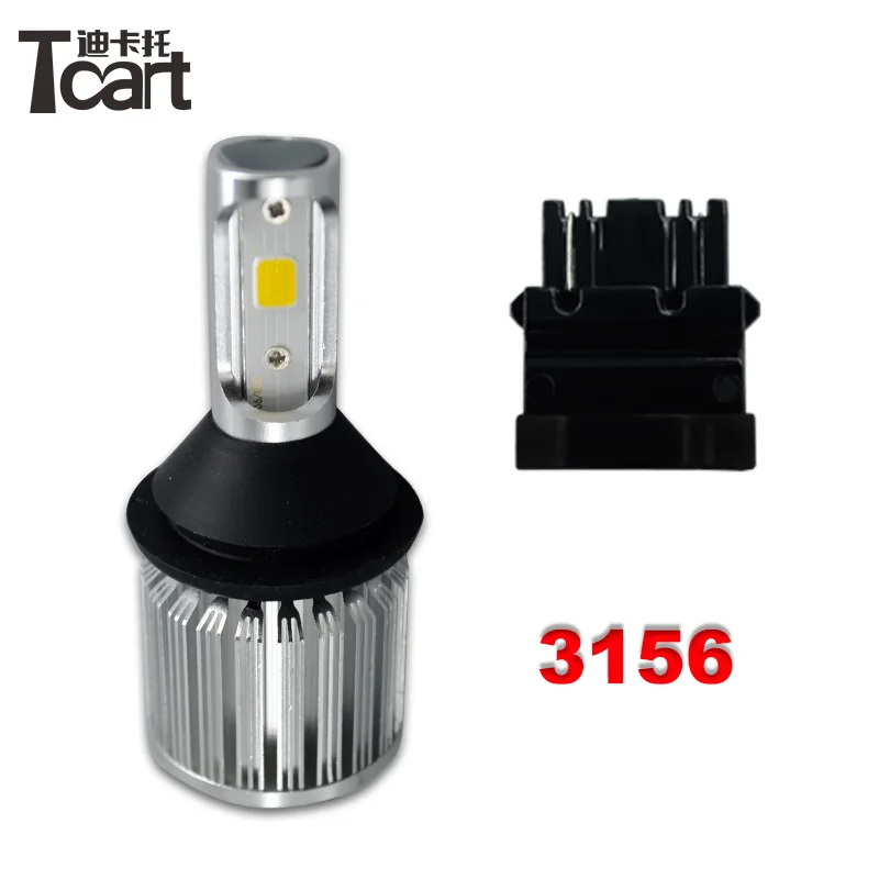 Tcart 2 шт. T20 7440 3000lm 3156 3157 P27/7 Вт автомобильный стоп сигнал задний фонарь PY21W cob Чип 3456